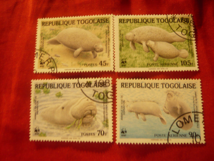 Serie Togo 1984 - Fauna , 4 valori stampilate