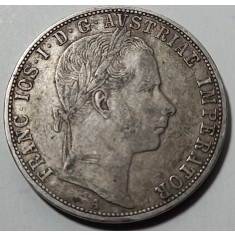 Austro-Ungaria, Franz Joseph, Florin 1859 A, Viena, Argint.