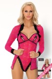 LIV221-55 Set de lenjerie body + halat din dantela, S/M, LIVIA CORSETTI