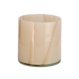 Vaza flori sticla bej 12 x 12 cm