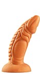 Dildo Dino cu Ventuza, Silicon Lichid, Auriu, 20 cm, Guilty Toys