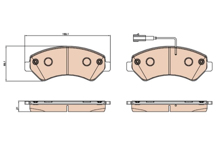 TRW GDB2069 set placute frana,frana disc