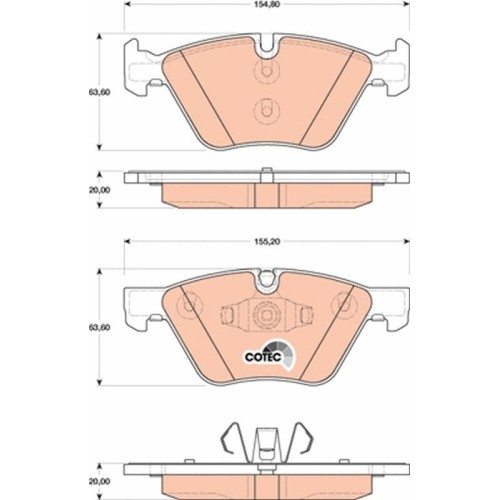 Set placute frana fata TRW, Bmw Seria 1 (E81/E82, E87/E88), 2006-2013, 3 (E90/E91, E92/E93), 2004-2013, Fata; puntea fata; Echipament vehicul : vehic