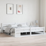 VidaXL Cadru de pat, alb, 200x200 cm, lemn masiv de pin