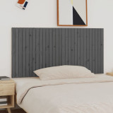 Tăblie de pat pentru perete, gri, 185x3x90 cm, lemn masiv pin, vidaXL
