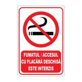 Indicator interzicere Fumatul / accesul cu flacără deschisă este interzis