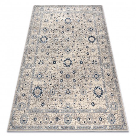 Covor L&acirc;nă NAIN Cadru ornament 7586/51935 bej / albastru inchis, 240x340 cm