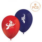 Set Baloane Latex Spiderman, 8 Bucăți, Culori Albastru și Roșu, 28 cm, Oem