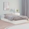 vidaXL Cadru de pat dublu, alb, 135x190 cm, lemn masiv 820712
