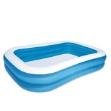 Piscina gonflabila JRH Family Pool XXL, 201 x 150 x 51 cm, 506L, 2 inele, vinil, alb/albastru