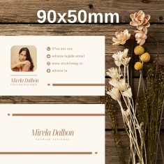 Carti de Vizita Model 16 Fashion Designer Crem Maro , Design Elegant Natural Premium