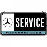 Placa metalica cu snur - Mercedes-Benz Service - 10x20 cm, Nostalgic Art Merchandising