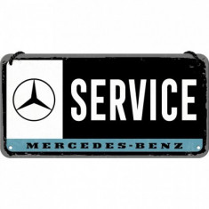 Placa metalica cu snur - Mercedes-Benz Service - 10x20 cm foto