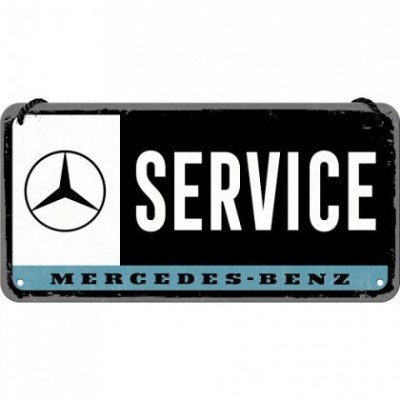 Placa metalica cu snur - Mercedes-Benz Service - 10x20 cm foto