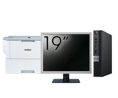 Pachet Calculator Second Hand DELL OptiPlex 7060 Mini PC, Intel Core i5-8500T 2.10 - 3.50GHz, 8GB DDR4, 256GB SSD + Monitor 19 Inch + Imprimanta Broth foto