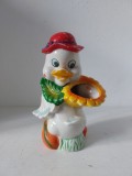 Bibelou tip vaza Rata/ ratusca cu floare, ceramica, vintage, 18cm inaltime