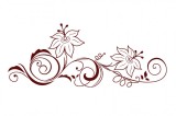 Cumpara ieftin Sticker decorativ Flori, Visiniu, 85 cm, 1161ST-14, Oem