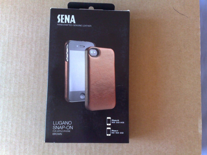 Husa piele naturala Sena Lugano Snap-on pentru iphone 4 si 4s