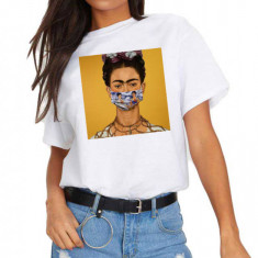 Tricou dama alb - Frida in Pandemie - XL