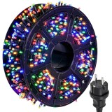 Cumpara ieftin Instalatie Liniara de Craciun 50 m Pe Rola &ndash; Multicolor, 8 Jocuri De Lumini, IP44, Interior/Exterior