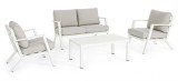 Cumpara ieftin Set mobilier gradina alb bej Harley 127x81.5x76 cm