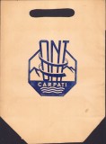 PG10 Pungă din h&acirc;rtie cu reclamă ONT Carpați, perioada comunistă