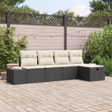 Cumpara ieftin Set de canapele pentru grădină 5 pcs Negru 55 x 62 x 69 cm