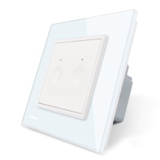 Intrerupator dublu cap scara / cap cruce wireless Livolo din sticla, Serie noua SmartElectro IntelligentHouse foto