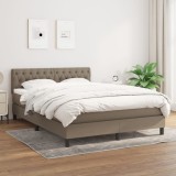 Cumpara ieftin Pat box spring cu saltea, gri taupe, 140x200 cm, textil