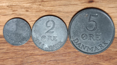 Danemarca - set de colectie zinc - 1 2 5 ore 1967 1966 1963 - superbe ! foto