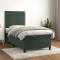 vidaXL Pat box spring cu saltea, verde &icirc;nchis, 80x200 cm, catifea 3142932