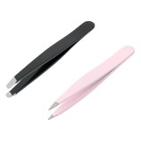 Set Pensete Spr&acirc;ncene, Basic, Oblică și Ascuțită, Negru și Roz, 2 Bucăți, 7.5cm