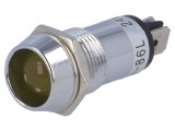 Lampă de control LED galbenă 24VDC IP40 alamă