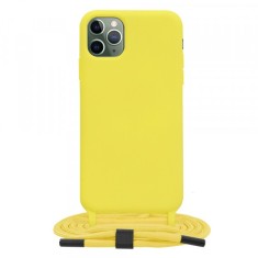 Husa pentru Apple iPhone 11 Pro Max, Techsuit, Crossbody Lanyard, Galbena foto
