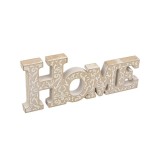 Decoratiune din lemn, mesaj Home, 28.5x12 cm, ATU-089026, Oem