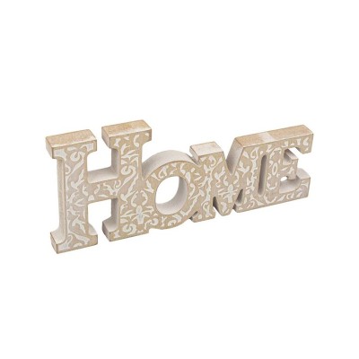 Decoratiune din lemn, mesaj Home, 28.5x12 cm, ATU-089026 foto