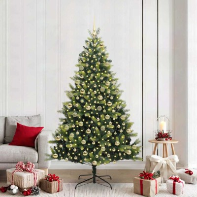 vidaXL Brad de Crăciun artificial cu ramuri articulare 300 LEDs 210 cm 3396004 foto