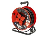 Prelungitor alimentare KEL 3x1,5mm2 bobinat cu 4 prize, negru