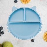 Farfurie compartimentata din silicon cu ventuza, appekids - kitty - aqua blue