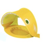 Cort plaja bebe, cu mini piscina, protectie UV, 115 cm x 70 cm, Galben, ANTADESIM