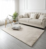 Cumpara ieftin Covor Premium Belgian Model LOP 050, Marime 50 x 80 cm, Crem, Inaltime Fir 23 mm, Antiderapant, Antialergic, Poliester, Living, Dormitor, Sufragerie,