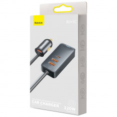 Încărcător Auto Baseus Share Together 3x USB / USB Tip C 120W PPS Quick Charge Power Delivery Gri CCBT-B0G