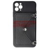 Husa iPhone 11 Pro Max Neagra cu Snur Crossbody &amp; Portofel Card TPU