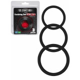 Set 3 Inele Penis Push Monster, Silicone Cockring Set, 32 + 40 + 50 mm