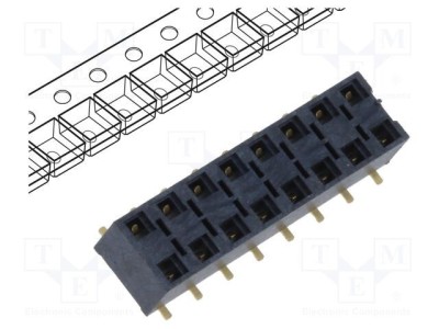 Conector şiruri pini mamă 16 pini 2,54mm aurit SMT SAMTEC foto