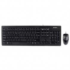 Kit Tastatura si Mouse cu fir A4Tech, USB, Negru foto