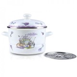 Cratita Email Capac Sita Aburi 24cm 5l 0.8mm Grunberg GR2462B