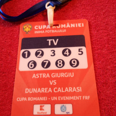 Acreditare fotbal ASTRA GIURGIU-DUNAREA CALARASI (Cupa Romaniei 2019)