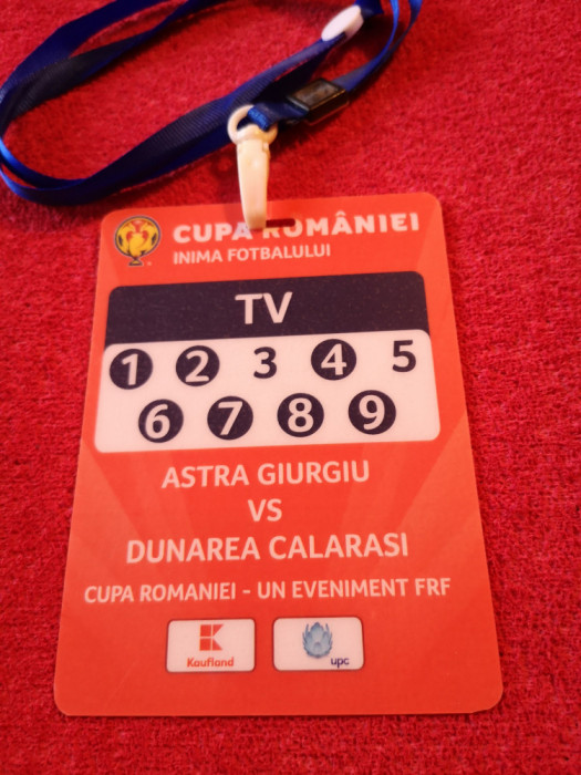 Acreditare fotbal ASTRA GIURGIU-DUNAREA CALARASI (Cupa Romaniei 2019)