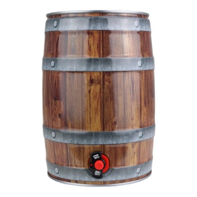 5L Partyfass mit Zapfhahn, Holzoptik foto